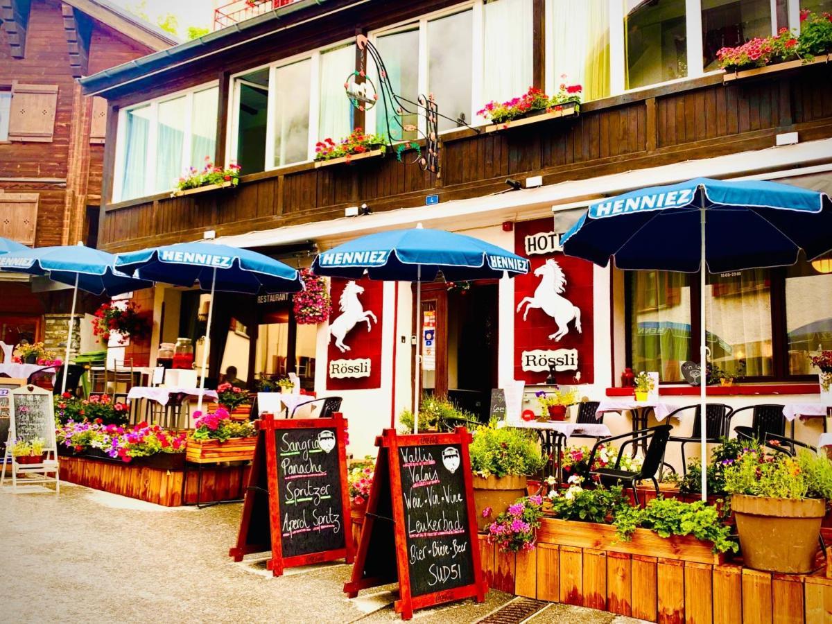 Weisses Roessli Hotel Leukerbad Bagian luar foto